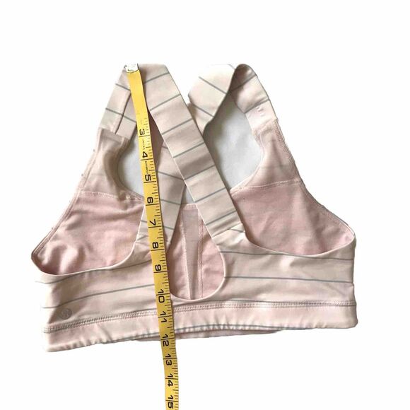 Lululemon Womens All Sport Bra SZ 4 6? Pink Stripe Medium Support Yoga Run EUC! - Picture 8 of 9